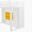 Wood Loft Bed with Wardrobe, shelves and  Cabinet-65687984-65687986