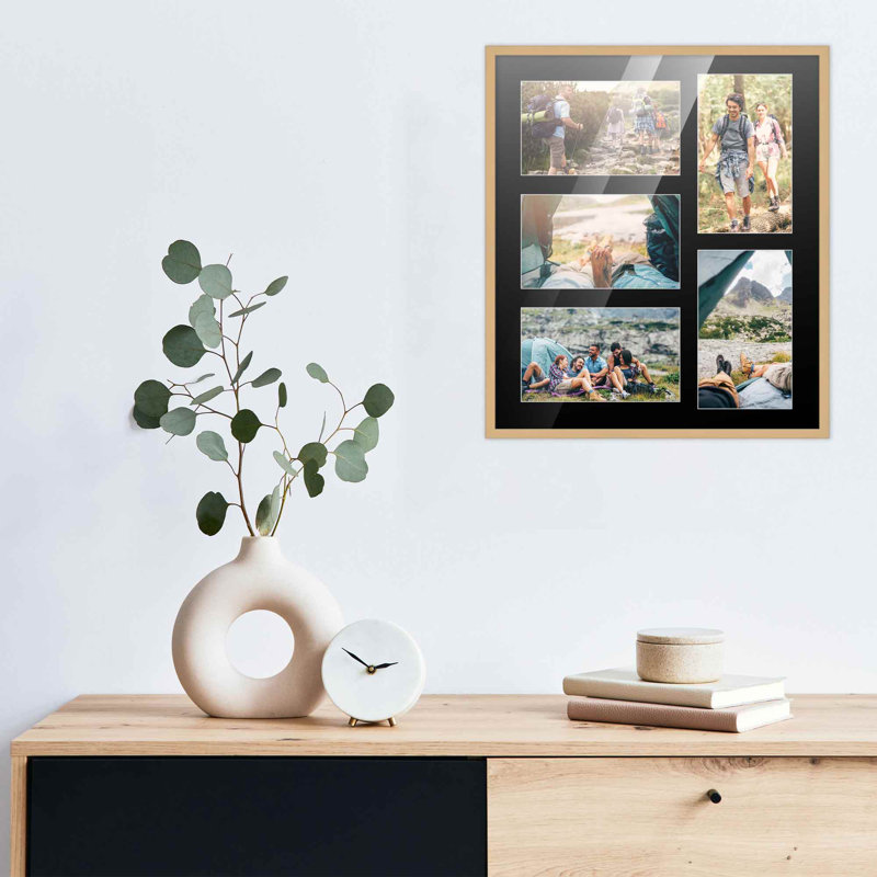 Cadre en bois, 4 po x 6 po, 12 po x 14 po, Naturel / Noir