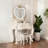 31.5"Luxury Solid Wood Compact Makeup Table with Mirror
