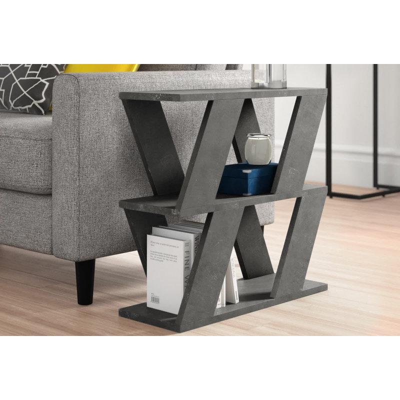 Adriana Side Table Modern Compact Design for Living Room & Bedroom, Retro Grey