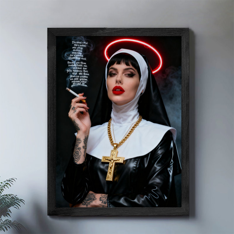 Reproduction d'art encadré noir rétro, H 11 po x l 9 po