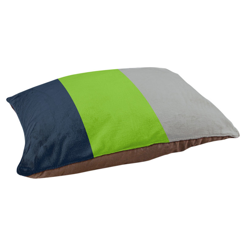 Oreiller rectangulaire designer, Grand (L 40 po x l 50 po), Bleu nuit / vert aurore / gris clair de lune