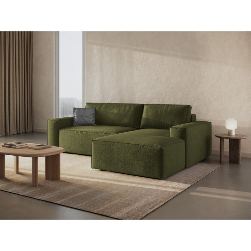 Alisbha Boucle Sofa Bed, Dark Olive Green
