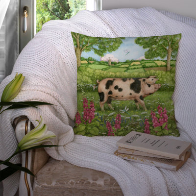  Coussin décoratif 14 "Pigs Meadowsweet par Debbie Cook