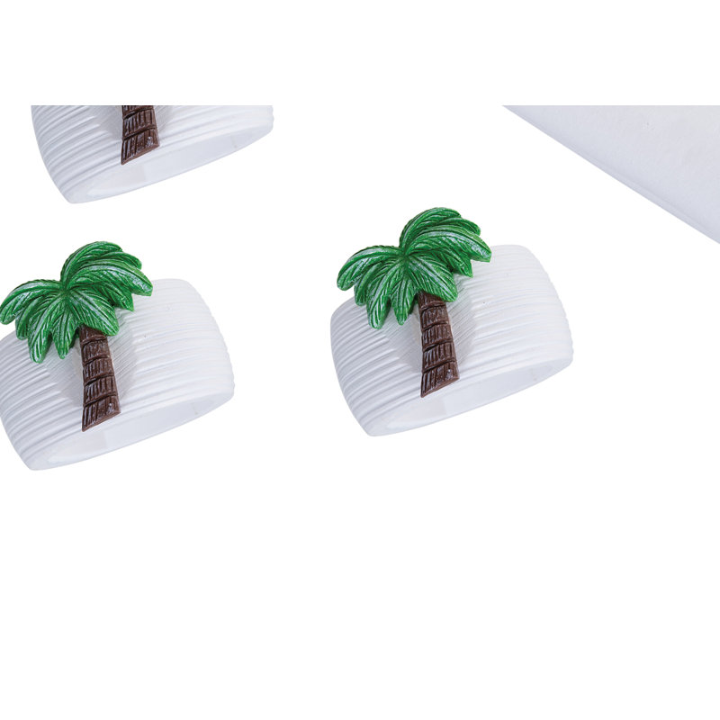 Palm Tree Napkin Ring S/4