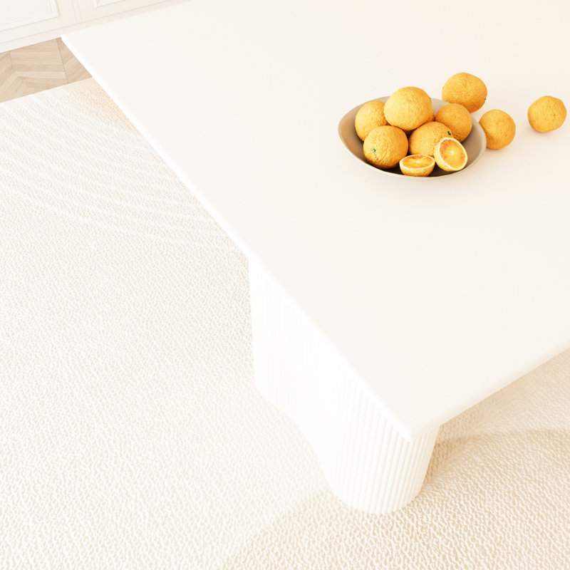 Table de salle à manger moderne de 63 po de couleur crème avec 4 chaises de bureau ergonomiques en PU