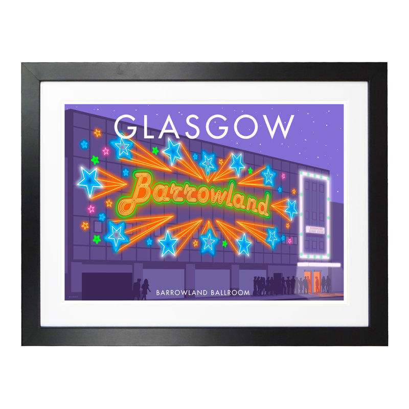 Glasgow Barrowland by Stephen Millership - Print, Black, 33.5cm H x 43.5cm W x 2.2cm D