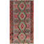 Tapis noir / gris / vert en laine fait à la main de conception unique 5 pi 4 po x 10 pi Kilim