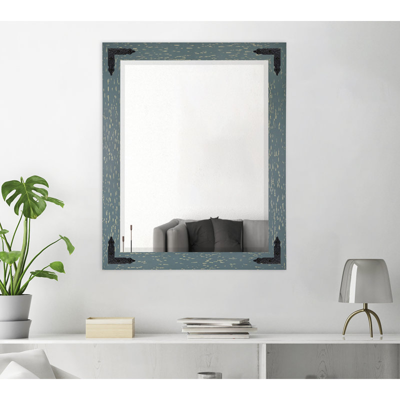 Tuohy Solid Wood Flat Wall Mirror, Seagreen, 41"  x 35" 