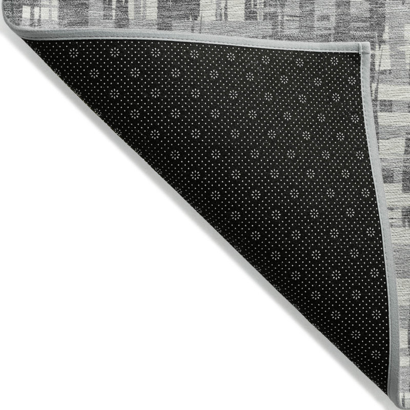 Tapis intérieur gris lavable abstrait 5 pi x 8 pi