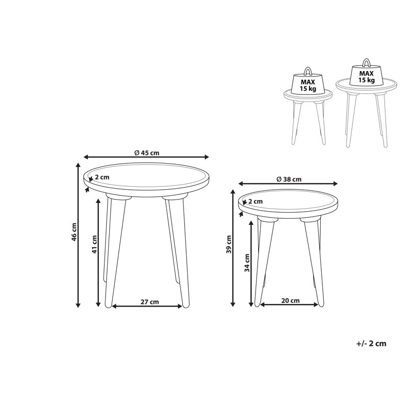Irmtraud Solid Wood Side Table Set