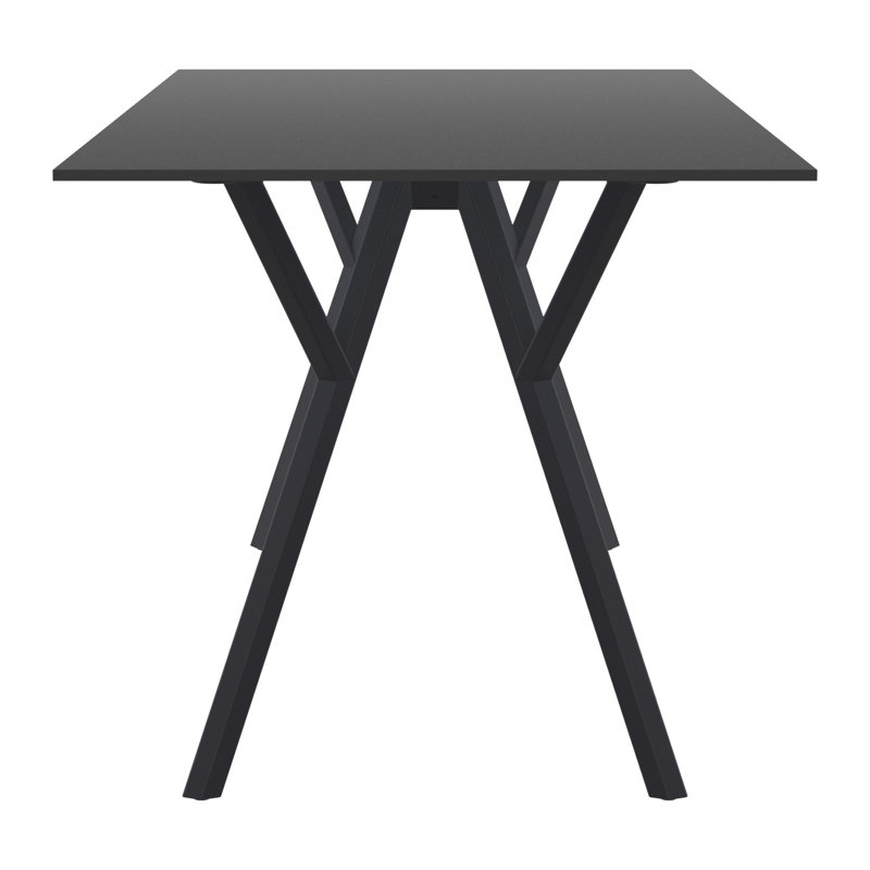 Pontus Rectangular Outdoor Dining Table , in. W in. D, Black, 31.5'' W x 55'' L x 29.5'' H