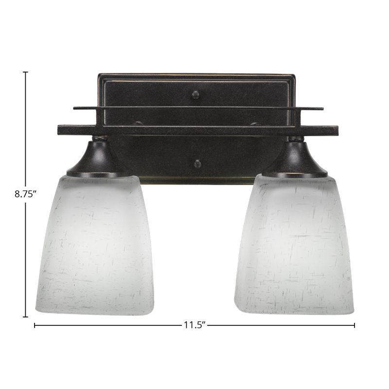 Uptowne 2 Light Bath Bar, White Muslin
