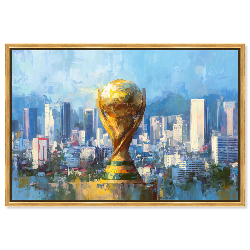 «World Cup City Teen», reproduction d'art sur toile par Art Remedy, H 20 po x l 30 po, Cadre doré