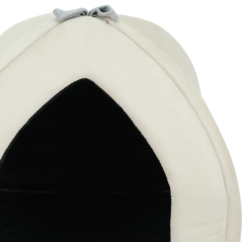 Lit pour chien à capuche, Petit (l 13,8 po x P 13,8 po x H 13,8 po), Blanc