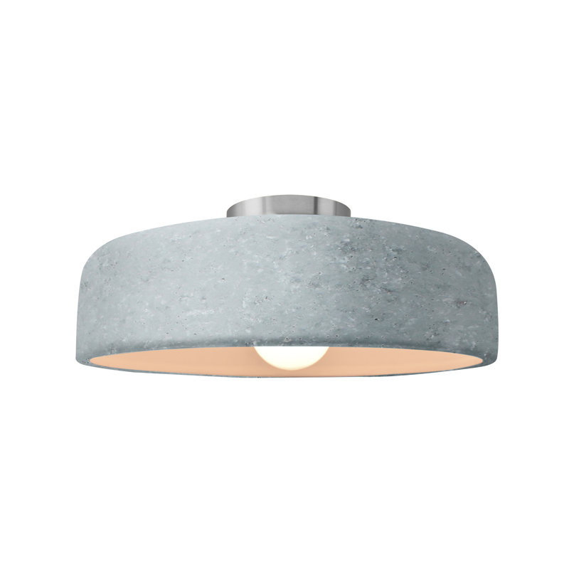 Plafonnier semi-encastré Radiance, Nickel brossé, H 6 po x l 13 po x P 13 po, Béton
