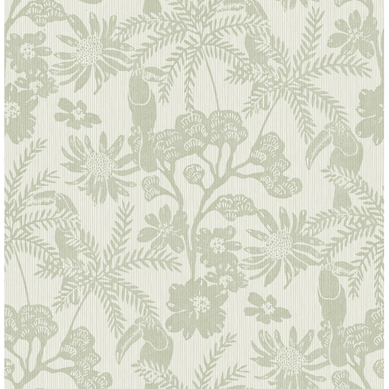 Papier peint jacaranda taupe, Vert