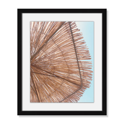 Rosy Straw Umbrella - Picture Frame Photograph