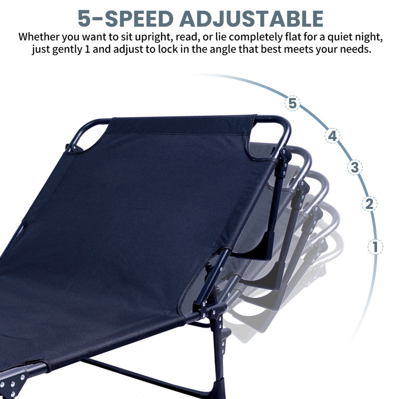 Heavy-Duty Folding Portable Camping Cot with Steel Frame
