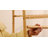7-Tier Bamboo Trapezoid Coat Rack Open Closet Wardrobe Clothing Organizer Garment Rack with Hanging Rod