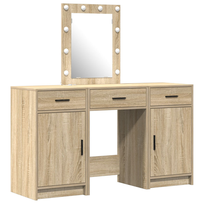 Dressing Table with Mirror, Sonoma Oak