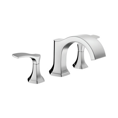 Hansgrohe Locarno Transitional 2-Handle 16-Inch Wide Roman Tub Filler Freestanding Bathtub Faucet In Chrome, 04816000