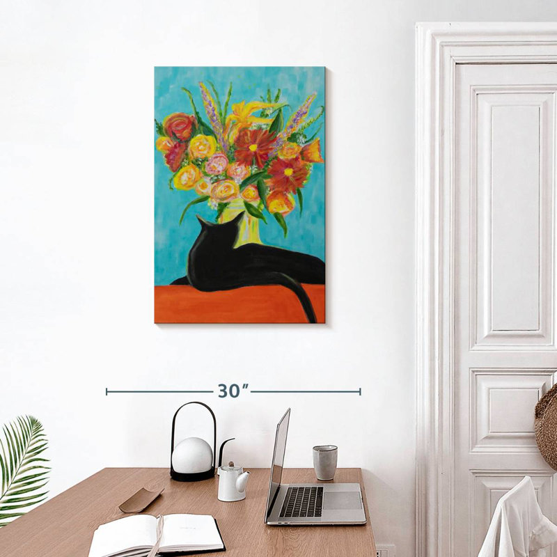 Harnek Resting Black Cat, 30" H x 20" W