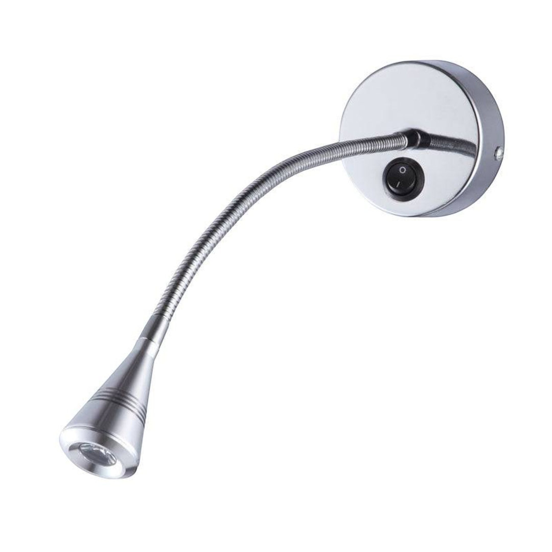 UltraBeam 3 Watt LED Polished Chrome Flexible Arm Wall Mounted Reading Lamp