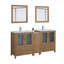 Ensemble de meuble-lavabo autoportant à double cuve 72 po avec plateau en céramique et miroirs assortis Brescia-107174027