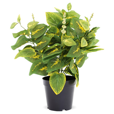 40cm Faux Coleus Tree in Earthenware Pot