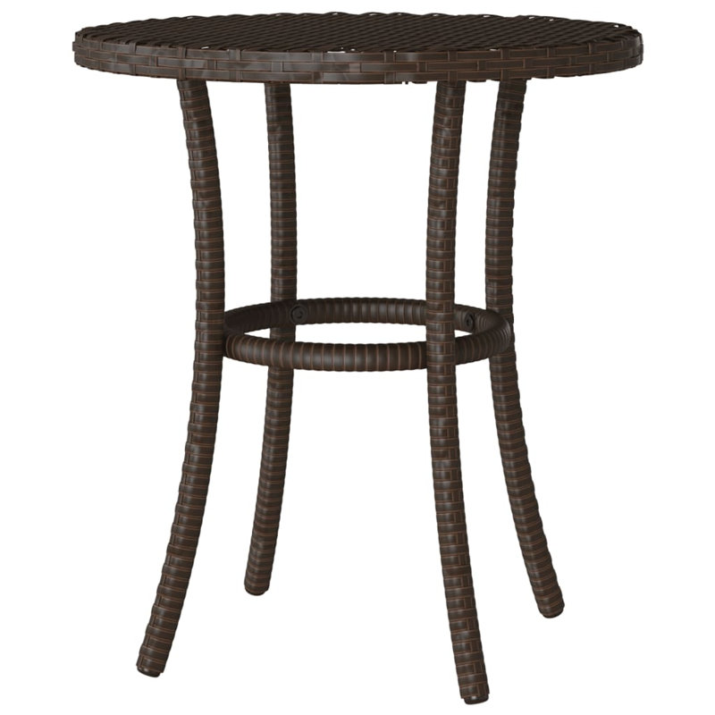 2 - Person Wicker Patio Dining Set with Round Table , Cushions Included, Beige, Brown