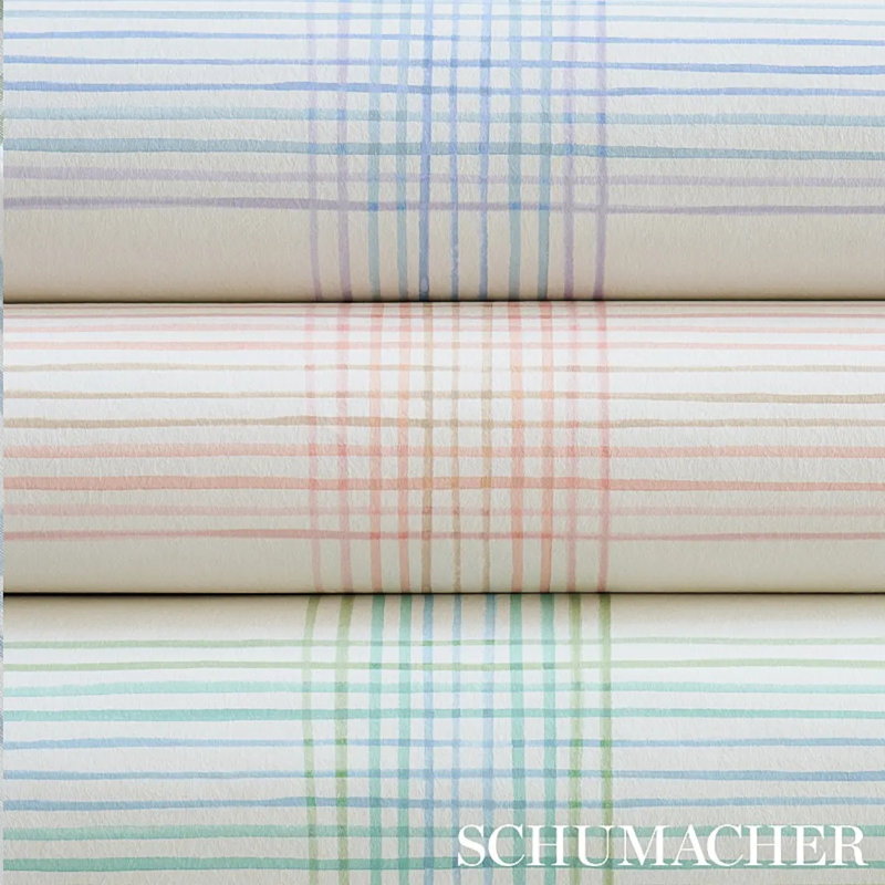 Minerva Plaid Wallpaper, Hyacinth