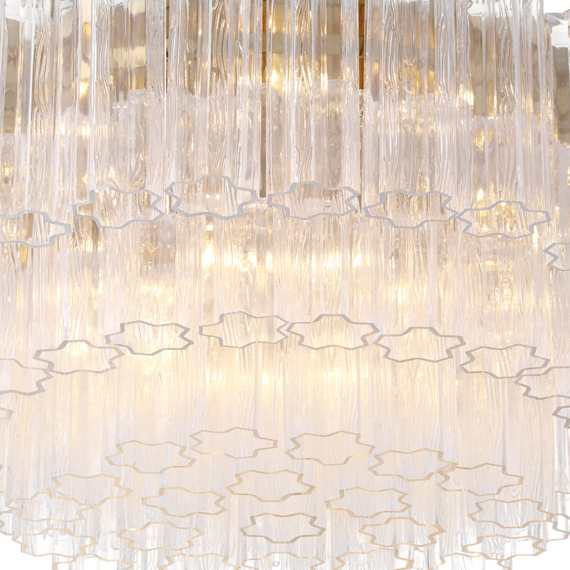 Shaurya 16 Light Aged Brass Flush Mount, Laiton vieilli / transparent