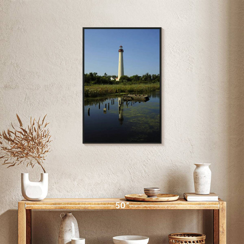 Phare de Cape May, New Jersey, Cadre flottant noir, 21 po x 31 po