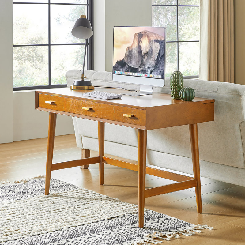 Kerah Writing Desk with Cable Management , Acorn