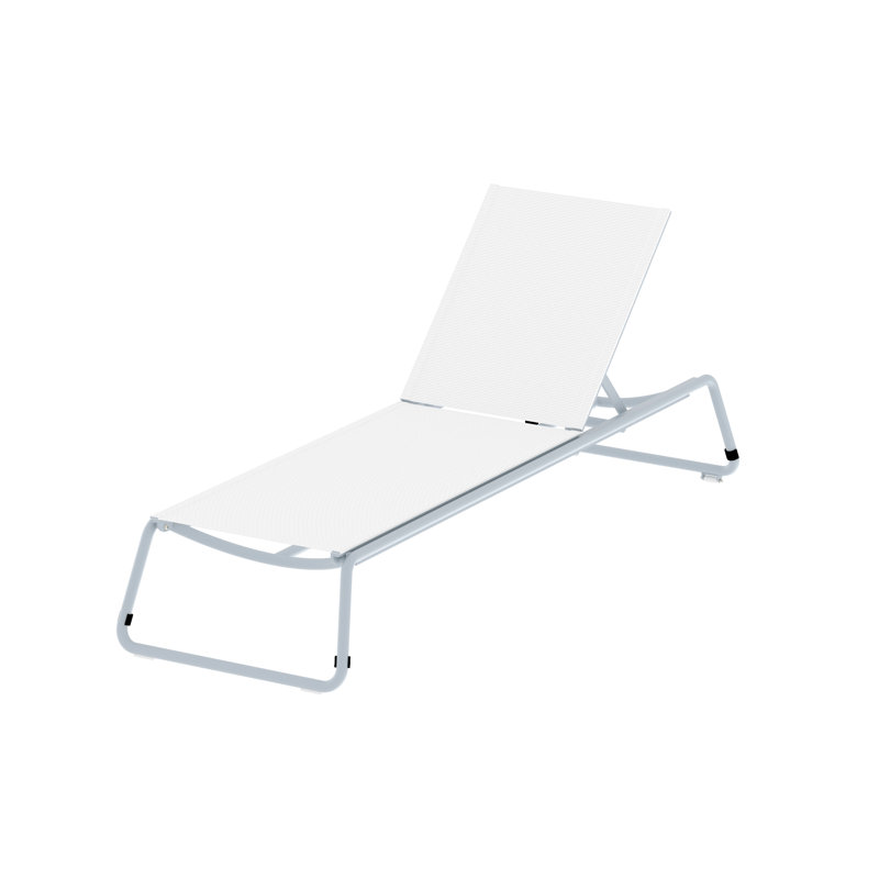 Chaise longue d'extérieur en aluminium thermolaqué Corail, Bleu pastel