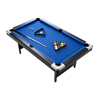 Table de billard pliante de 2,13 m (7 pieds), table de billard de taille réglementaire avec tapis de qualité supérieure, 2 queues de billard, boules de billard, craie et brosse de nettoyage, table de jeu portable pour salle de jeux à domicile et divertissement familial