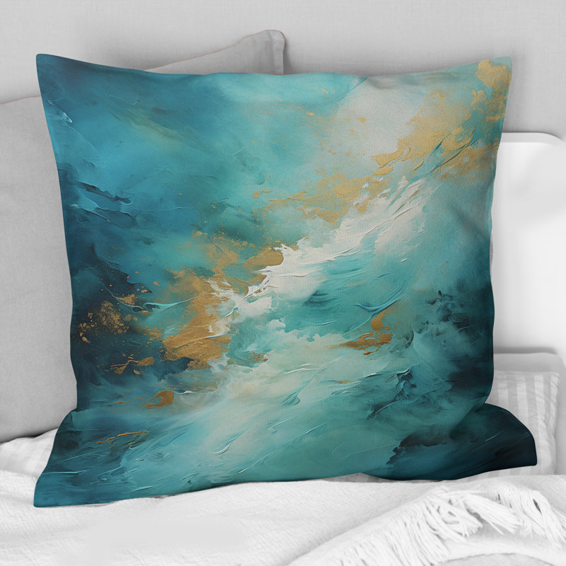 Coussin Turquoise Tranquility II - Abstract Landscape