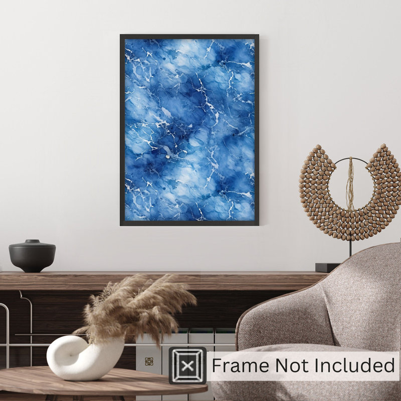 Abstrait, art abstrait en marbre bleu, géode moderne, H 7 po x l 5 po