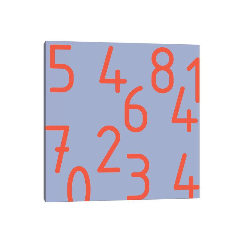Red Numbers by Art Mirano - Wrapped Canvas Print, 45.72 cm H x 45.72 cm W