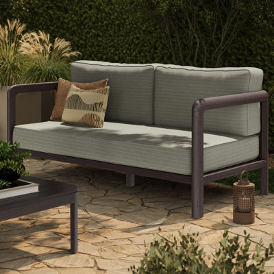 Allard Outdoor Teak Wood Loveseat in Ash