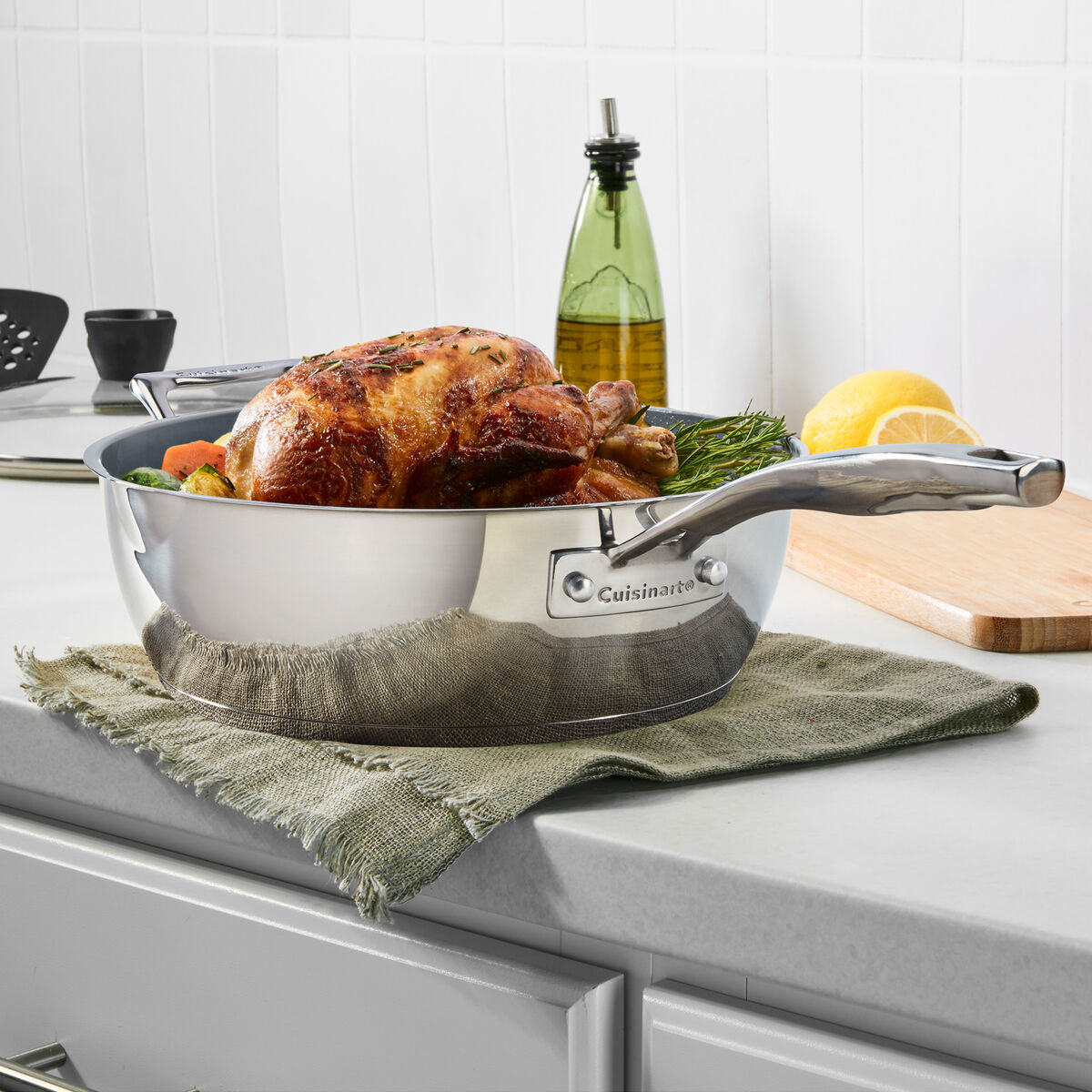 Cuisinart Preferred Pan 4 Piece Set (4.5 Qt. Multi-Purpose Pan with Cover, Steamer, Slotted Turner), Stainless Steel