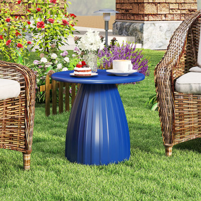 Table d'appoint ronde pour le patio, table d'appoint pour l'extérieur en acier et table d'appoint pour le patio