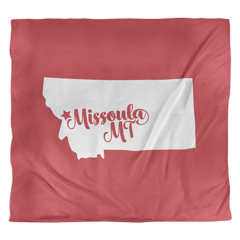 Housse de couette missoula montana, Housse de couette pour très grand lit, Rouge, Polyester brossé