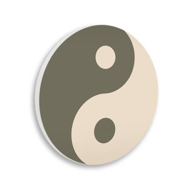 Gray+Taijitu+Symbol+Yin+Yang+Harmony+Sign+On+Wood+by+Daphne+Polselli+Print