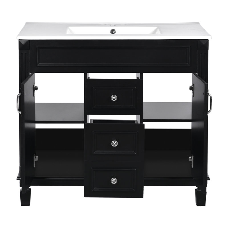 Meuble-lavabo simple, Black