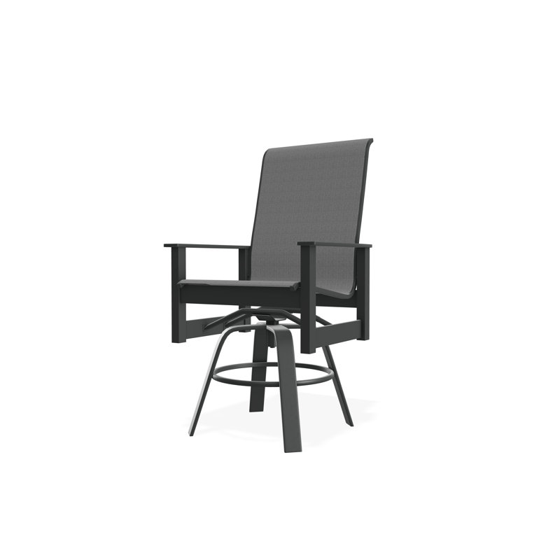 Fauteuil pivotant en polyester de qualité marine Leeward Sling, Alliage Sunbrella®, Graphite