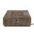 WELLINGTON SQUARE IRON WOOD PATTERN FIRE PIT -50,000 BTU Tank Outside