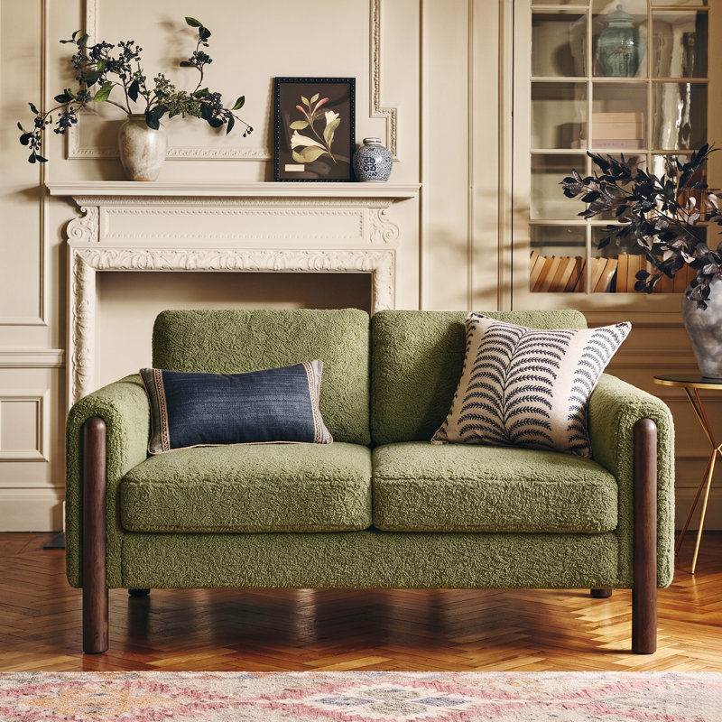 Causeuse en peluche Tatum Mid-Century, Green