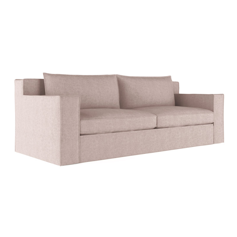 Canapé Mulberry, H 33 po x l 96 po x p 45 po, Peluche velours rosé, Patiné